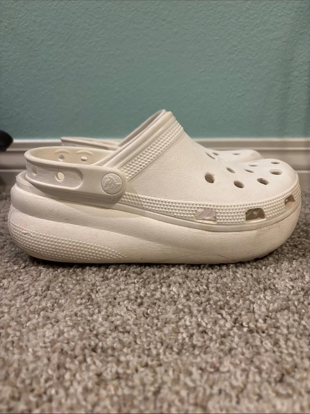 White Platform Crocs